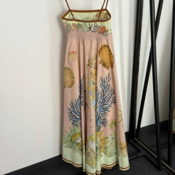 Zimmerman Marine-Inspired Shell Print Elegant Strapless Dress - Picture 2 of 9